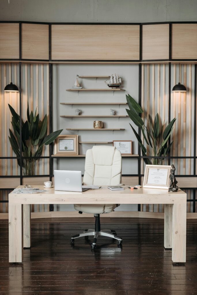 Tidy organized desk