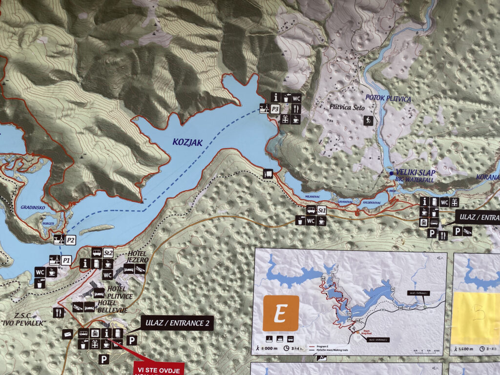 map of Plitvice Lakes Croatia